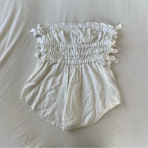 NWOT Free People x Jen’s Pirate Booty Ruffled White Fleetwood Tunic M - Picture 5 of 5